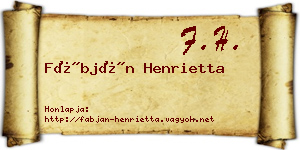 Fábján Henrietta névjegykártya