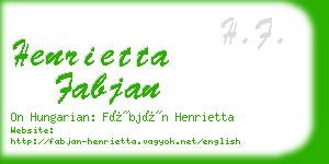 henrietta fabjan business card